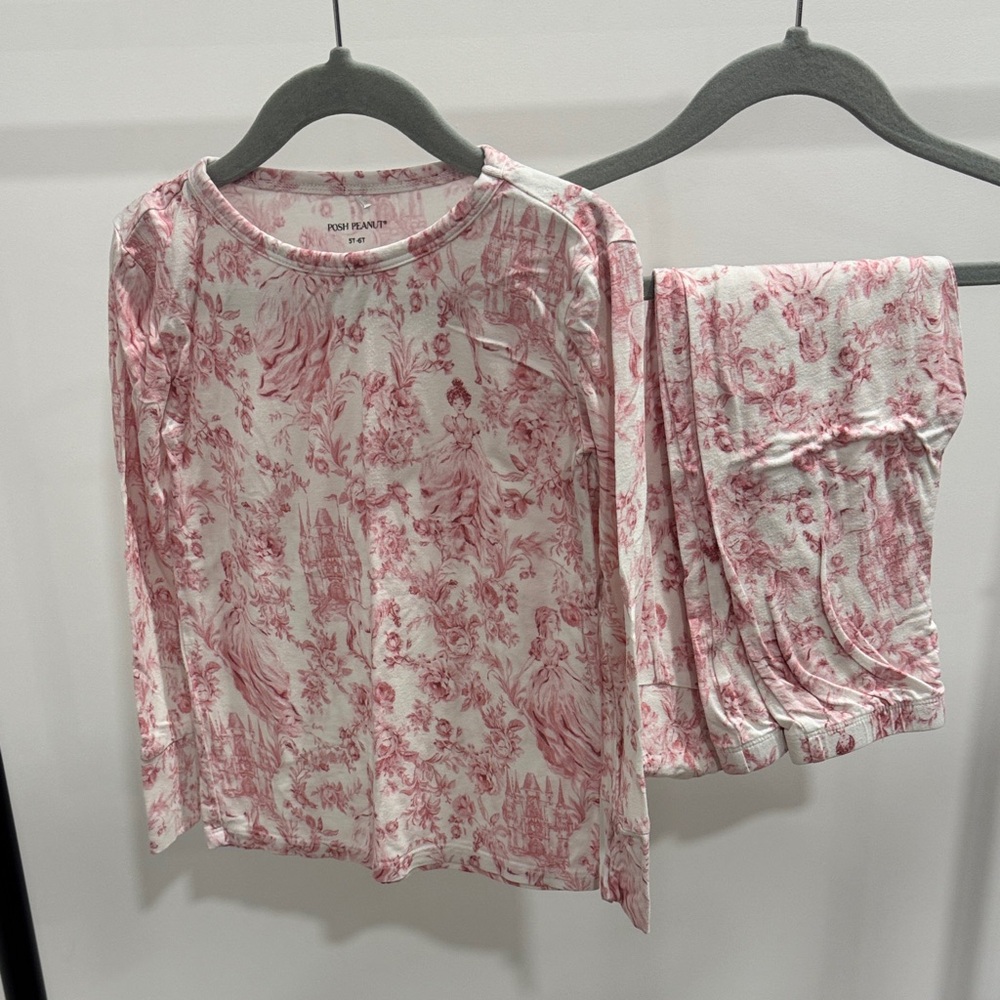Posh Peanut Pink Toile Kids Pajama Set